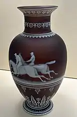 The Race, vase by George & Thomas Woodall, c. 1890