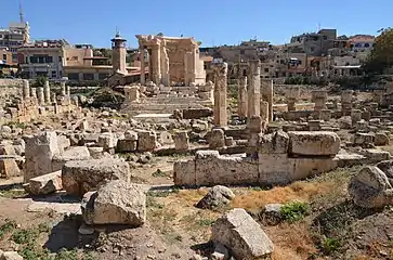 The Round Temple and the Temple of the Muses located outside the sanctuary complex