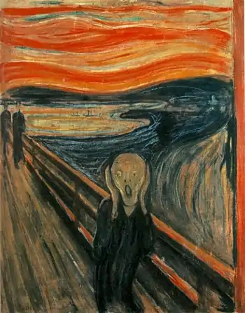 Image 20Edvard Munch, 1893, early example of Expressionism (from History of painting)