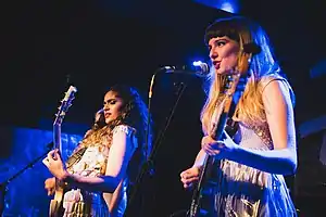 Nadia Javed (left) and Harriet Doveton (right) performing in September 2016