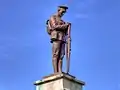 Detail of the sculpture atop the plinth