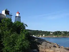 View of the old and new lighthouses