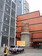 The old chimney of the Tallinn Paper Factory, located next to the Stockmann department store