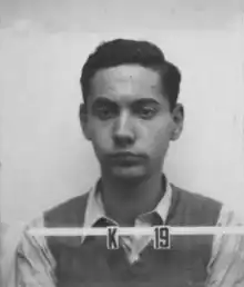 Theodore Hall's ID badge photo from Los Alamos National Laboratory