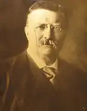 portrait of Theodore Roosevelt from 1904, orotone process by Edward Sheriff Curtis