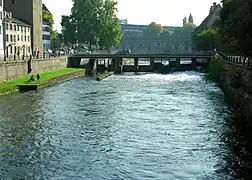 The upstream end of the canal, with the single lock