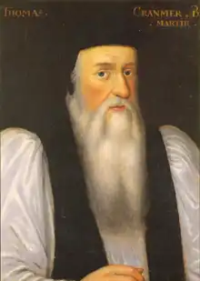 Thomas Cranmer, Archbishop of Canterbury and architect of the English Reformation, wore a long beard in his later years.