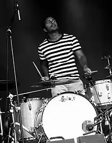 Thomas Hedlund performing with Deportees at Trästockfestivalen 2009.