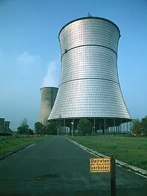 The THTR-300 cable-net dry cooling tower, hyperboloid structure by Schlaich Bergermann & Partner