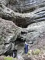 Waterfall below Solomon's Temple Cave