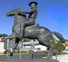 Statue of Captain Thunderbolt at the intersection of New England Highway and Thunderbolts Way, Uralla, NSW