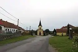 Centre of the village with the Chapel of the Assumption of the Virgin Mary