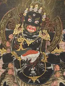 Tibetan painting of Buddhist deity Mahakala