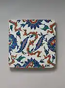 Tile with floral and Cloud-band design, c.1578, Iznik Tile, Ottoman Empire, in the collection of the Metropolitan Museum of Art.