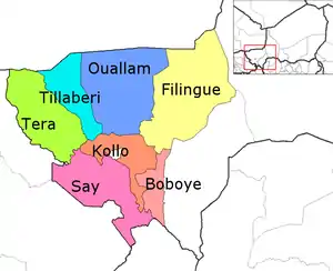 Ouallam Department location in the region