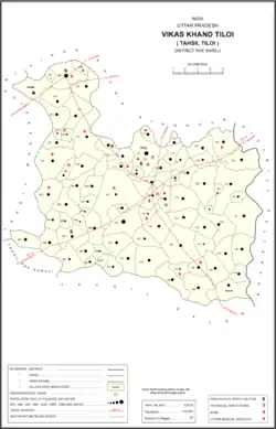 Map showing Ahuri (#137) in Tiloi CD block