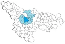 Location of Timișoara metropolitan area