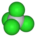 Spacefill model of titanium tetrachloride