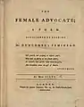 Title page from Mary Scott's The Female Advocate (London, 1775)