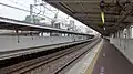 The view from the up end of platform 2 in February 2016