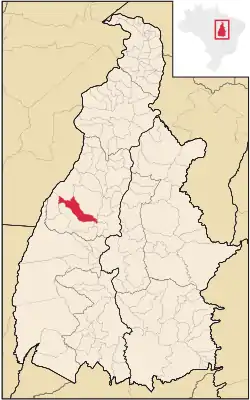 Location in Tocantins  state