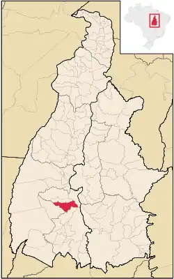 Location in Tocantins  state