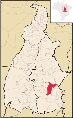 Location in Tocantins  state