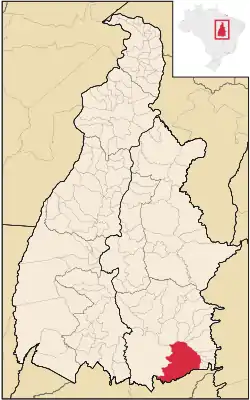 Location in Tocantins  state