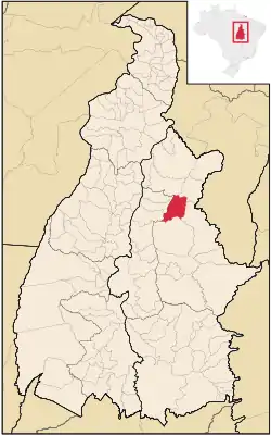 Location in Tocantins  state