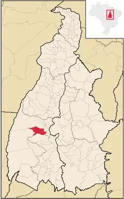 Location in Tocantins  state