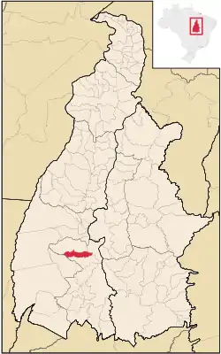 Location in Tocantins  state