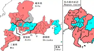 Single member results -- LDP in red, DPJ in light blue, Independent in gray