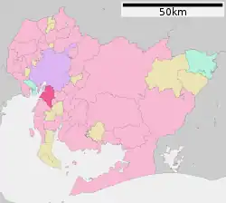 Location of Tōkai in Aichi Prefecture