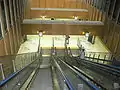 The escalators connecting to the platform in October 2005