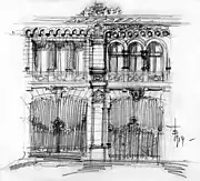 Facade sketch. Extract from the Toma T. Socolescu's sketches notebook.