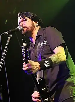 Victor performing with Prong in 2020