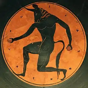 Minotaur, with generic "the boy is beautiful" inscription (c. 515 BC)