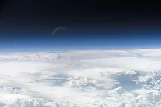 Toward the top of Earth's atmosphere