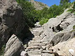 The climb up to the hole