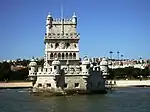 Manueline Guaritas at Belém Tower in Lisbon, Portugal