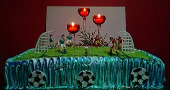 Association football themed birthday cake