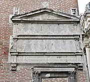 Inscriptions in Latin on the tower.