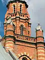 Detail of tower on Western side of Old Museum building.