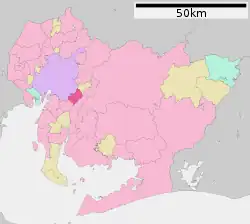 Location of Toyoake in Aichi Prefecture