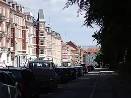 Trøjborg. The street of Trøjborgvej roughly marks the southern limits of this neighbourhood.