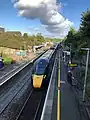 Train pulling into Liskeard Station