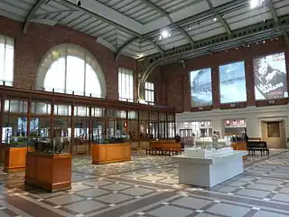 Former ticket hall of Schaerbeek railway station, now used as an exhibition space