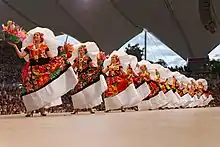 Dancers wearing traditional tehuana of Oaxaca