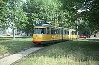 Amsterdams dubbelgelede tram 724 (series 7G) built 1968.