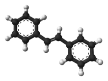 trans-stilbene - ball-and-stick model